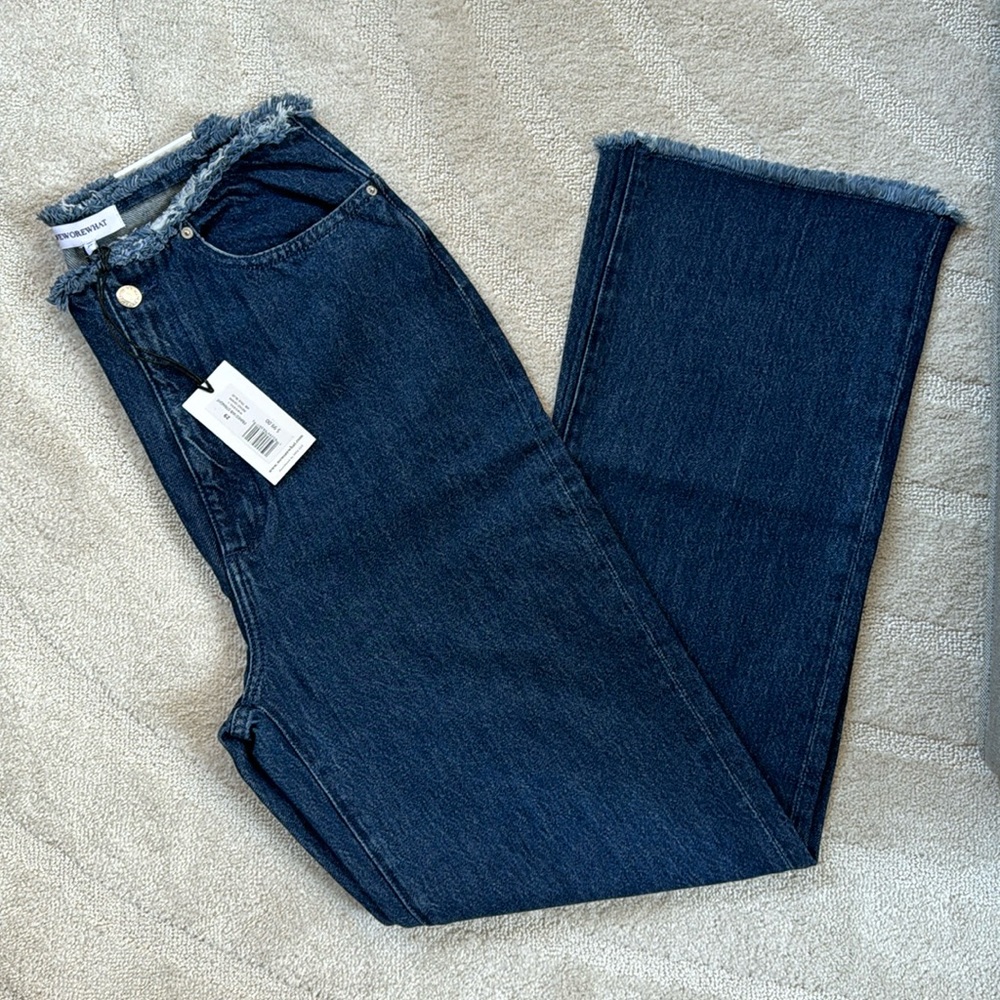 Frayed WB Straight denim twill jeans